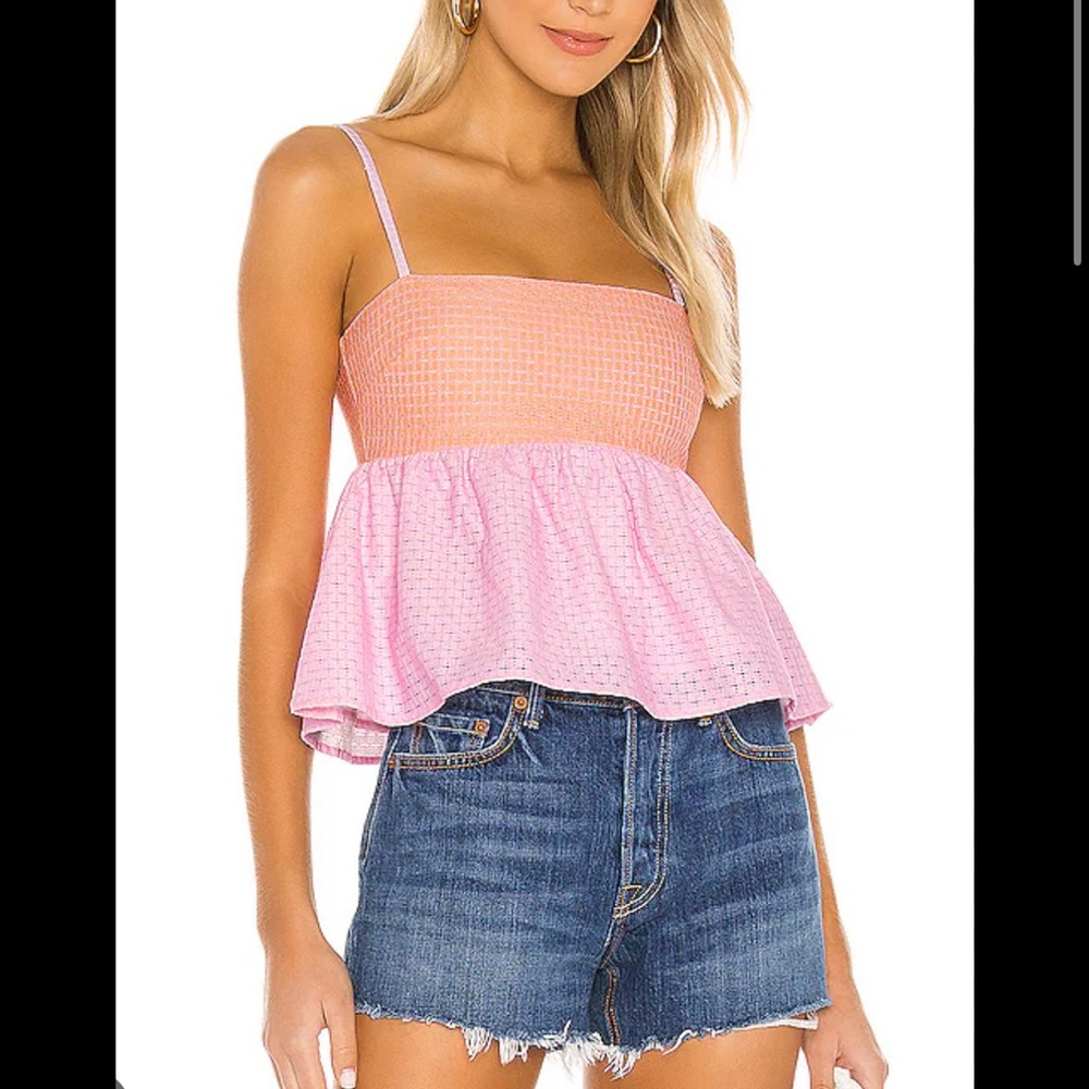 For lovers and friends Pink and Orange Sleeveless Bustier Camisole